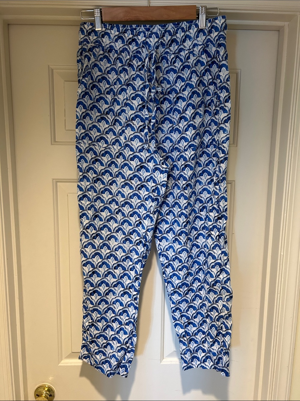 Sigrid Olsen Blue and White Printed Pull-On Pants